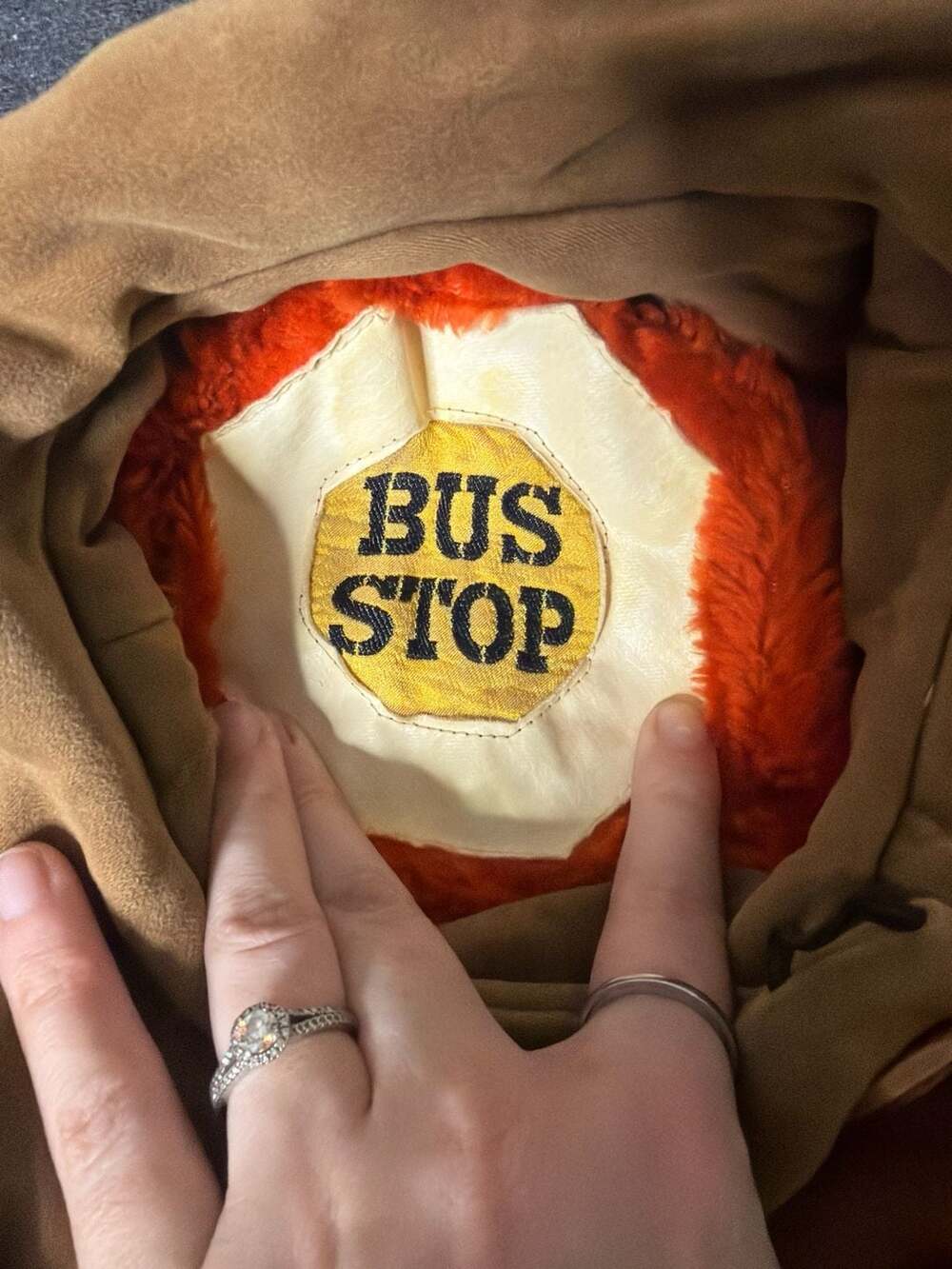 Bus Stop Vintage Pea Coat W/deep Pile Lining By Borg